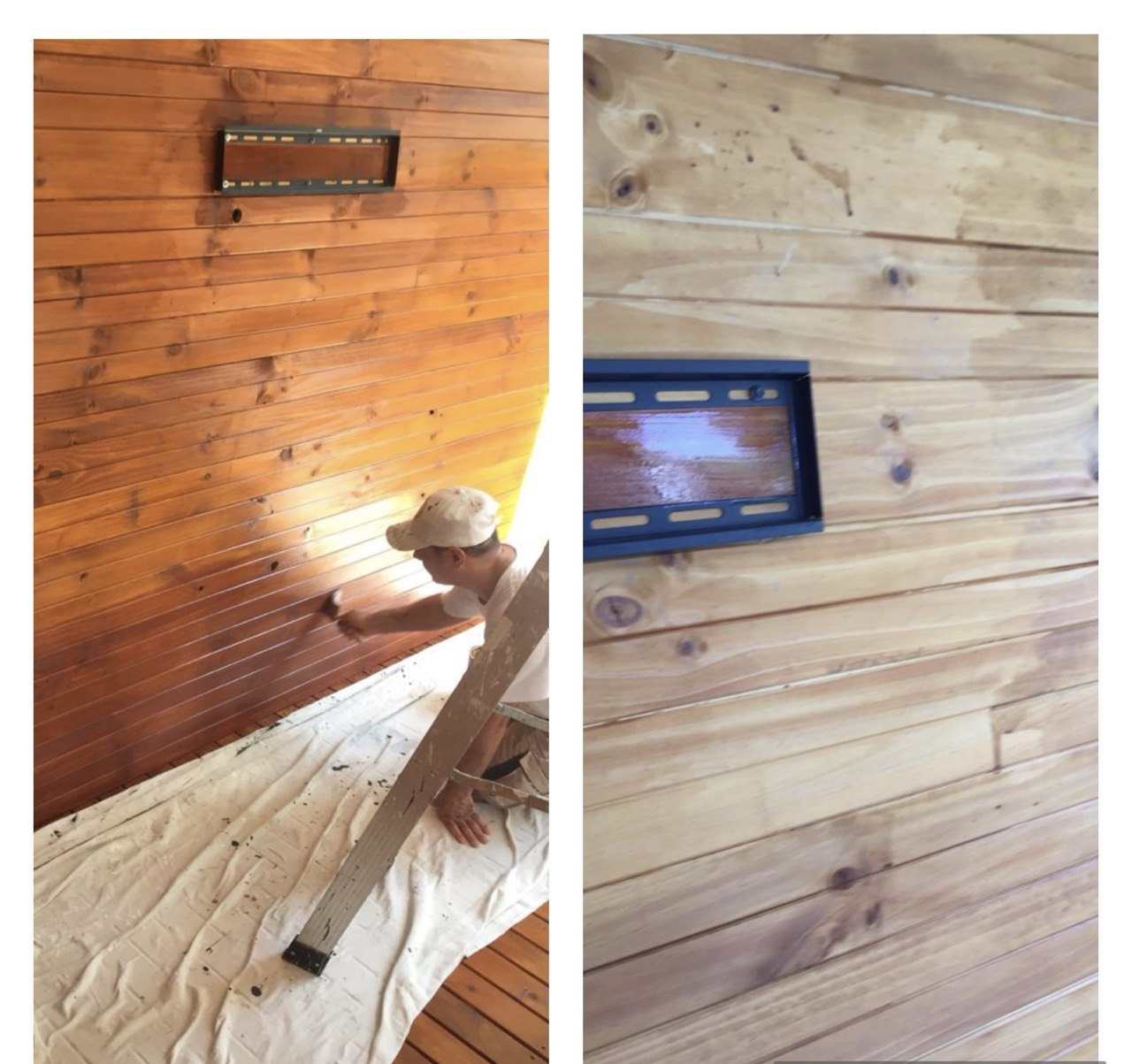 Deck staining services Sydney - before and after
